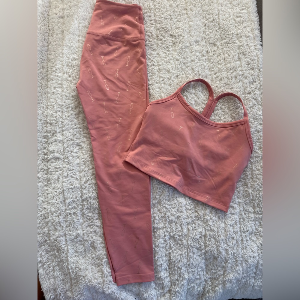 Beyond yoga, champagne, print outfit